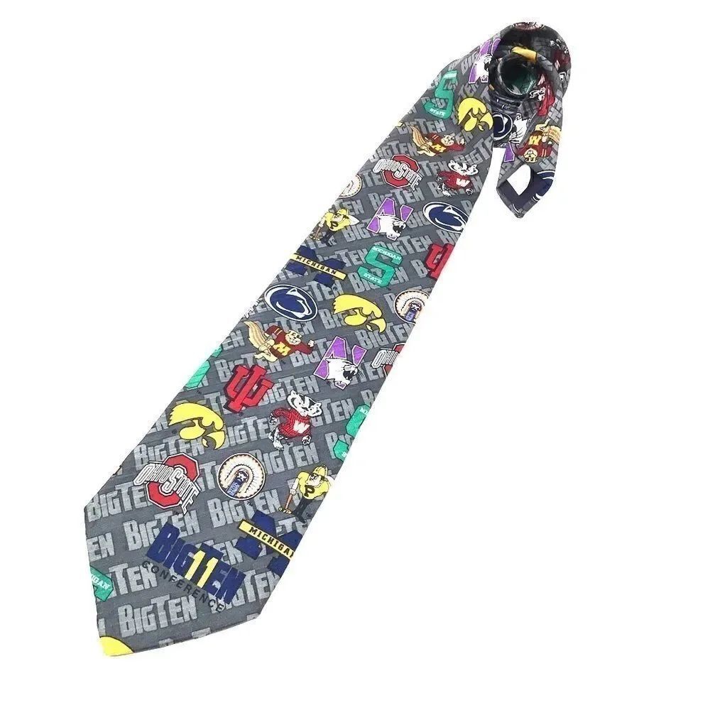 Men’s necktie. Big 10 Conference. 100% silk